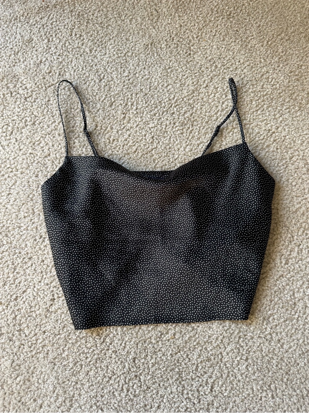 Abercrombie & Fitch Black Polka Dot Spaghetti Strap Crop sexy y2k